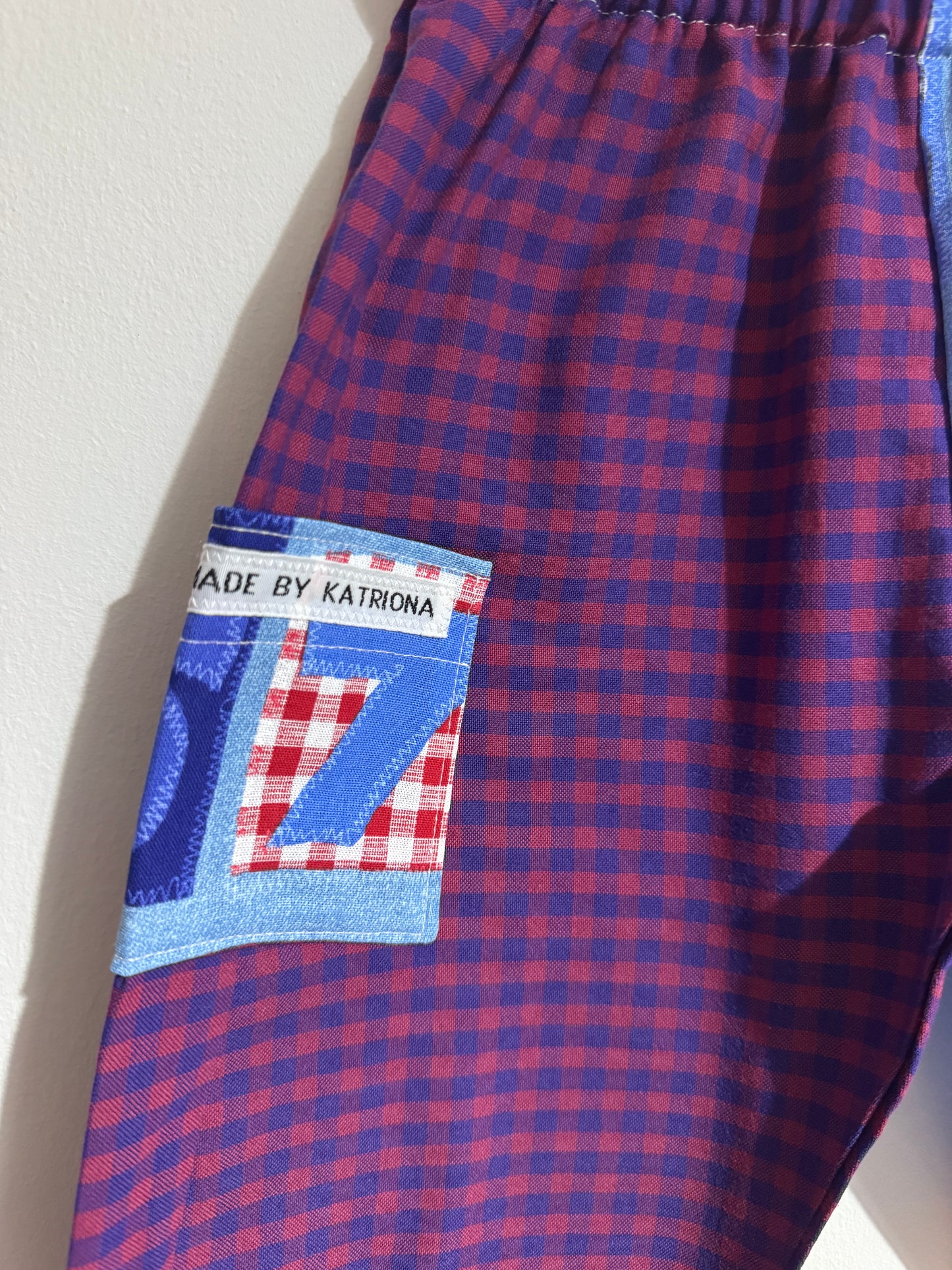 Number print & gingham pants 18-24 months