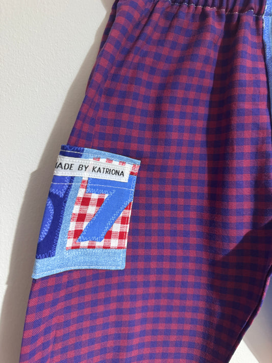 Number print & gingham pants 18-24 months