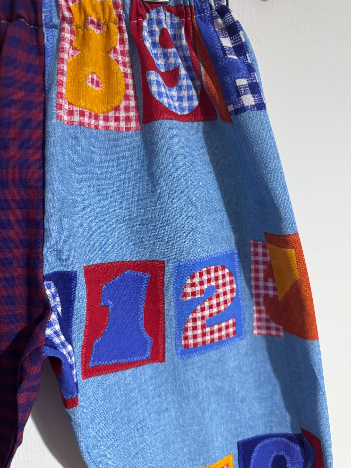 Number print & gingham pants 18-24 months