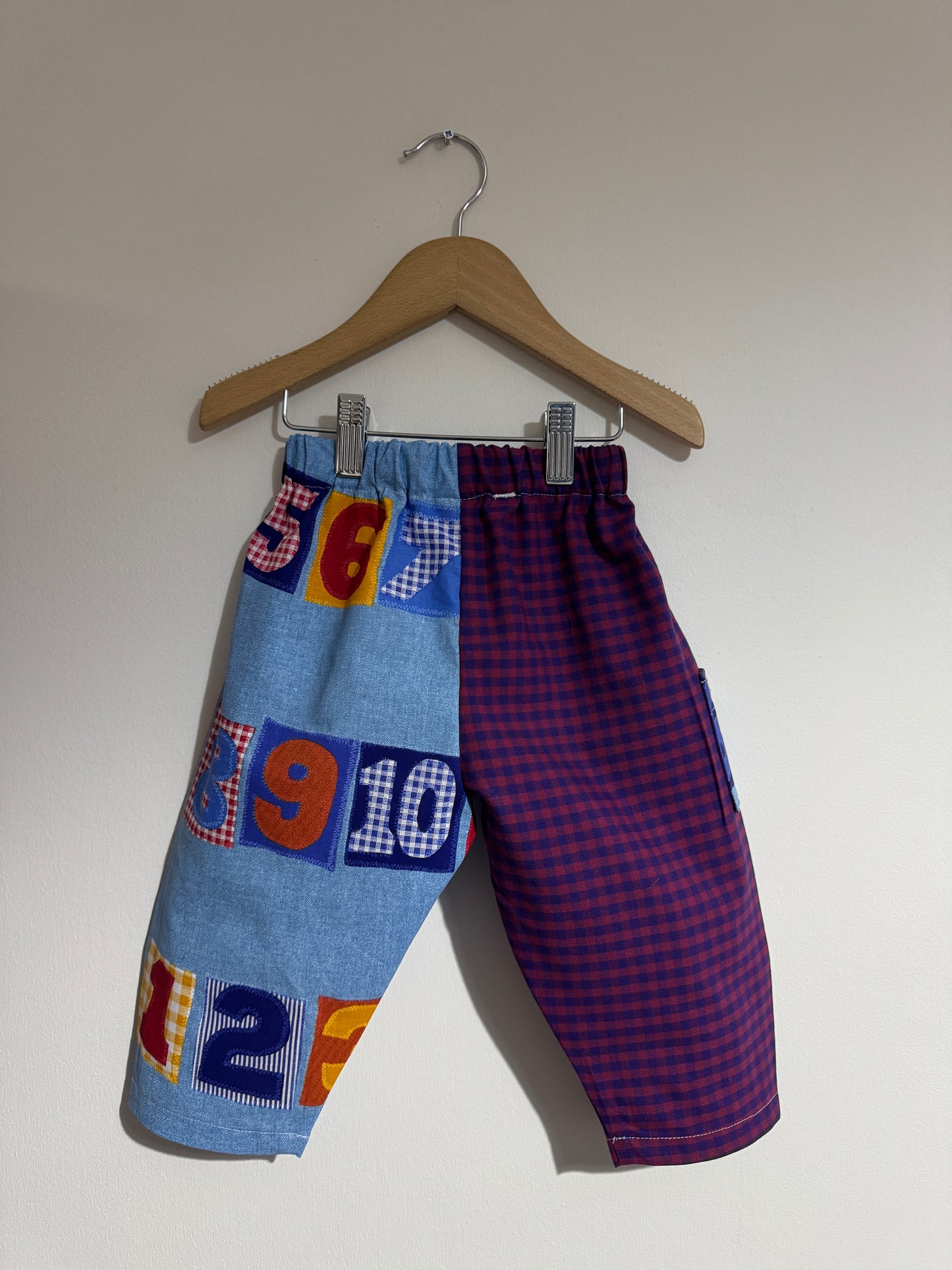 Number print & gingham pants 18-24 months