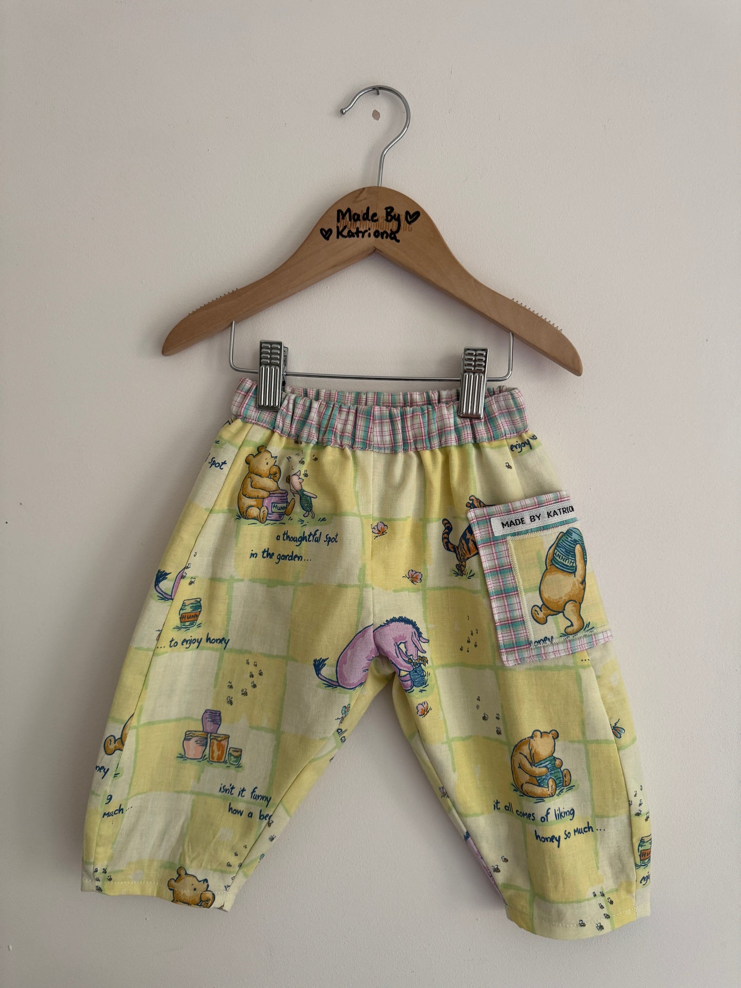 Reversible Winnie the Pooh barrel leg pants 6-12 months