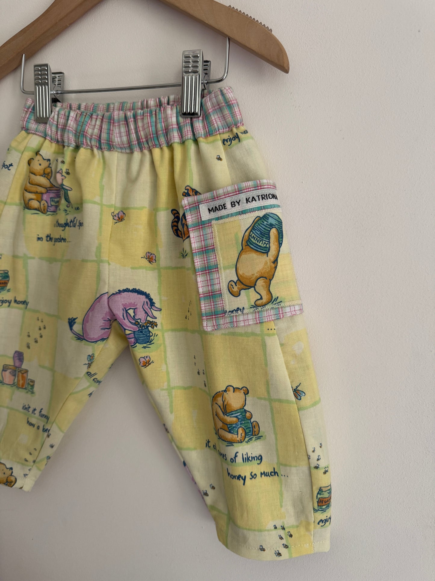 Reversible Winnie the Pooh barrel leg pants 6-12 months