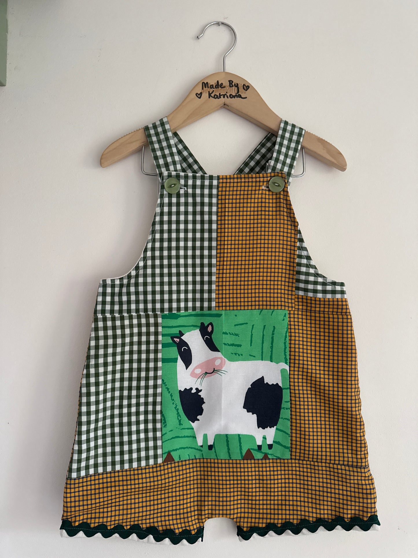 Patchwork farm animal romper 2-3 years