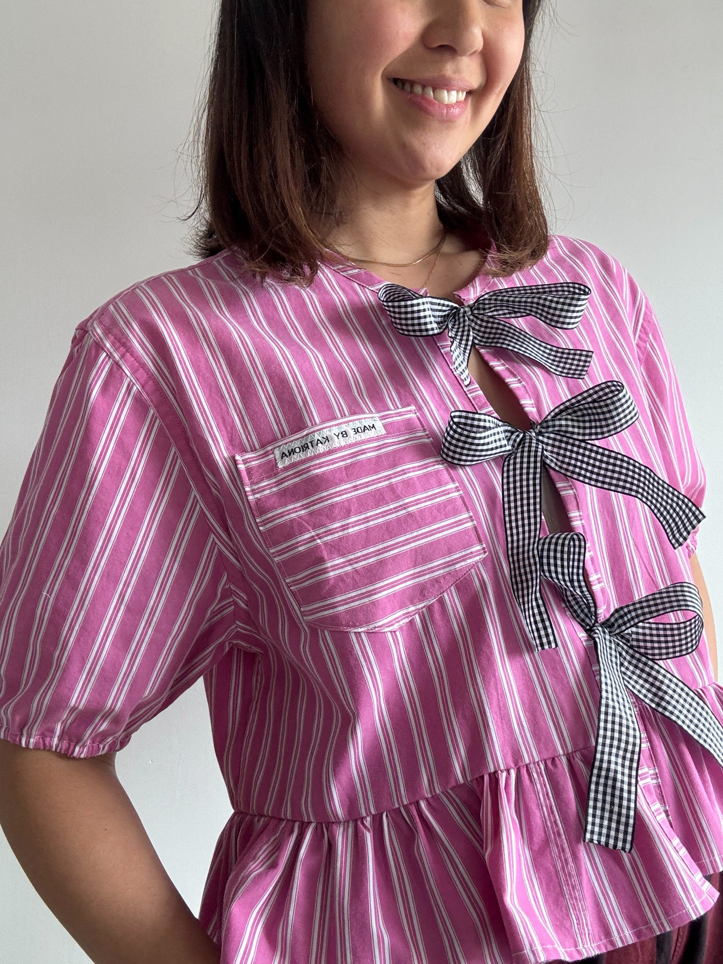 Darcy Peplum Bow Tie Blouse