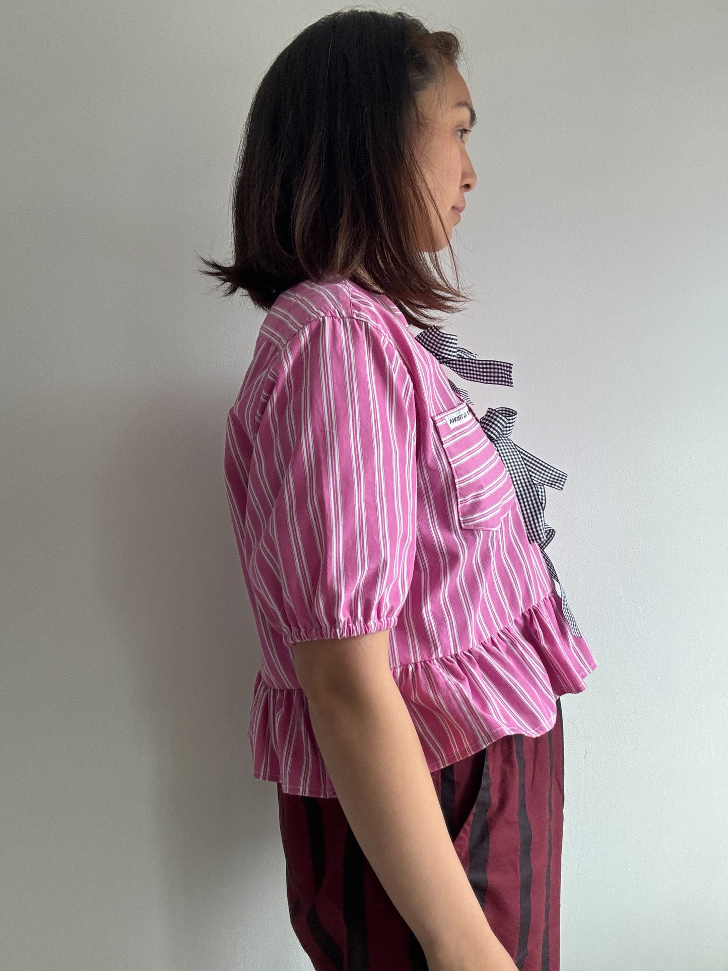 Darcy Peplum Bow Tie Blouse