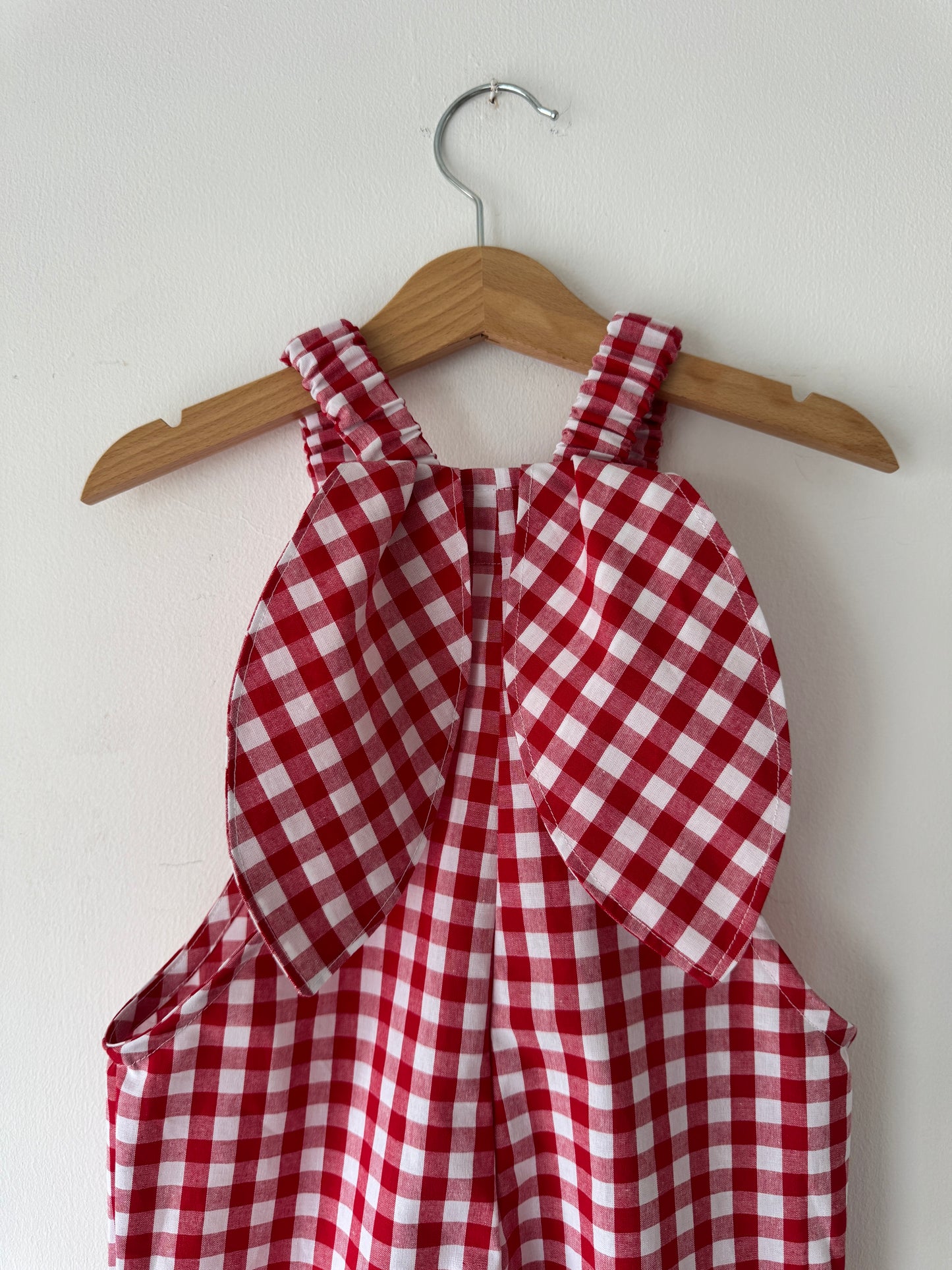 Sample bunny dungarees cherry red 2-3 years