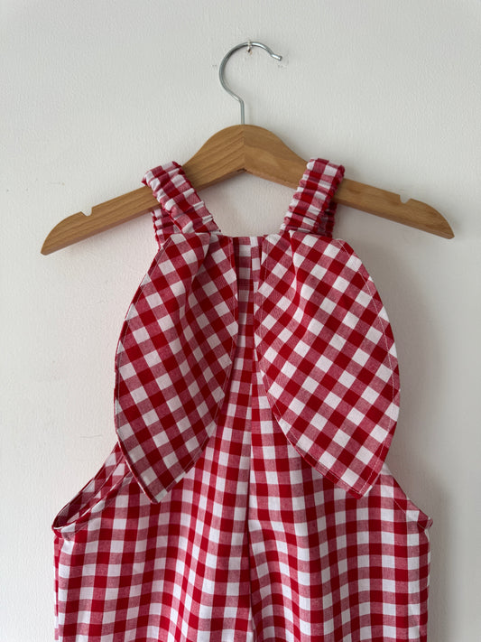 Cherry red bunny dungarees