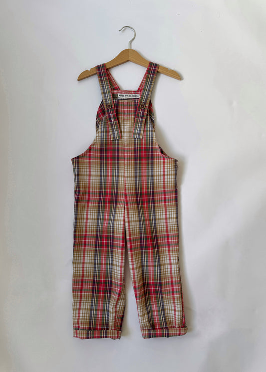 Multicolour check bunny dungarees (3 years)