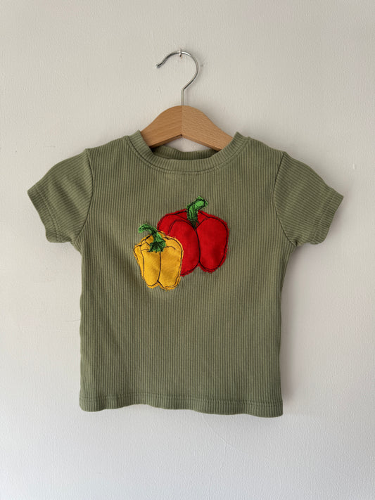 Upcycled Peppers Ribbed T-shirt (9-12 months)