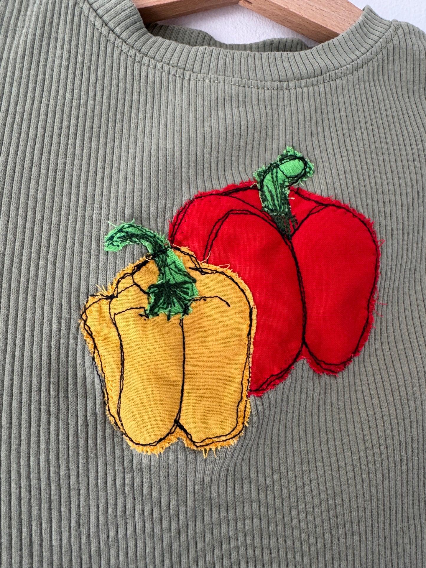 Upcycled Peppers Ribbed T-shirt (9-12 months)
