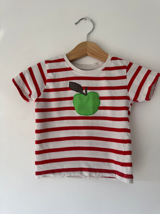 Upcycled Apple Striped T-shirt (9-12 months)