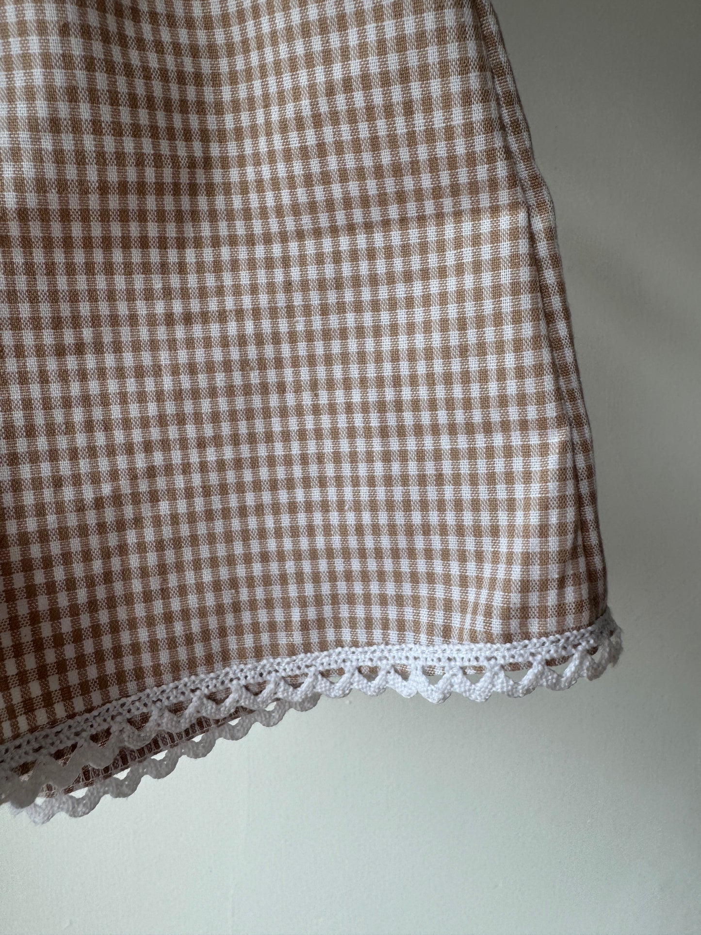 Beige gingham shorts 1-2 years - also available to request 'Made to Order'