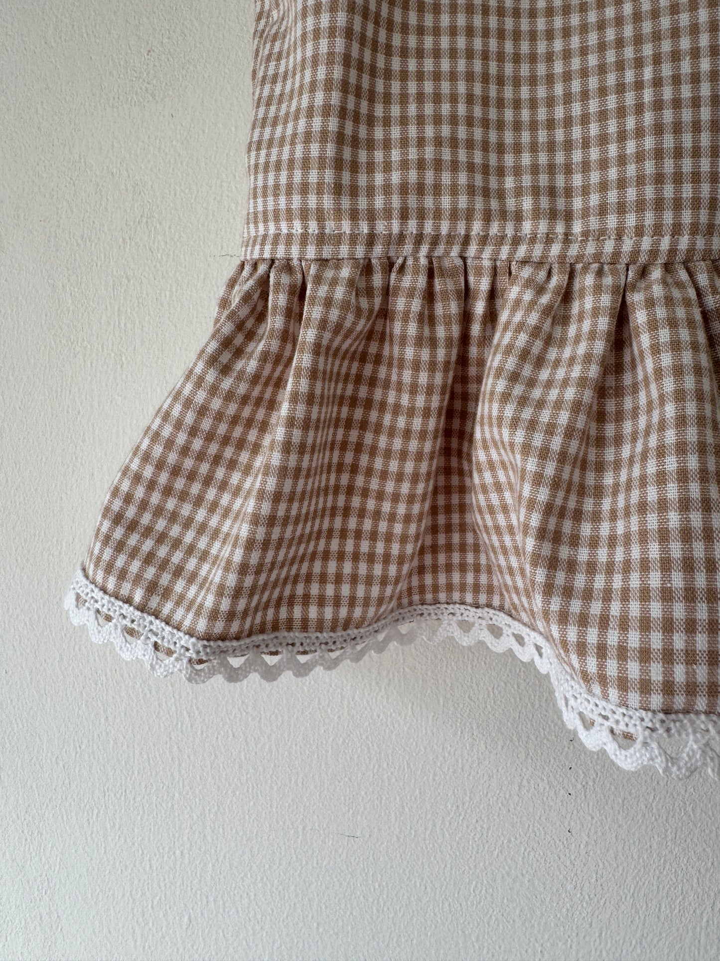 Beige gingham cami top 1-2 years - also available to request 'Made to Order'