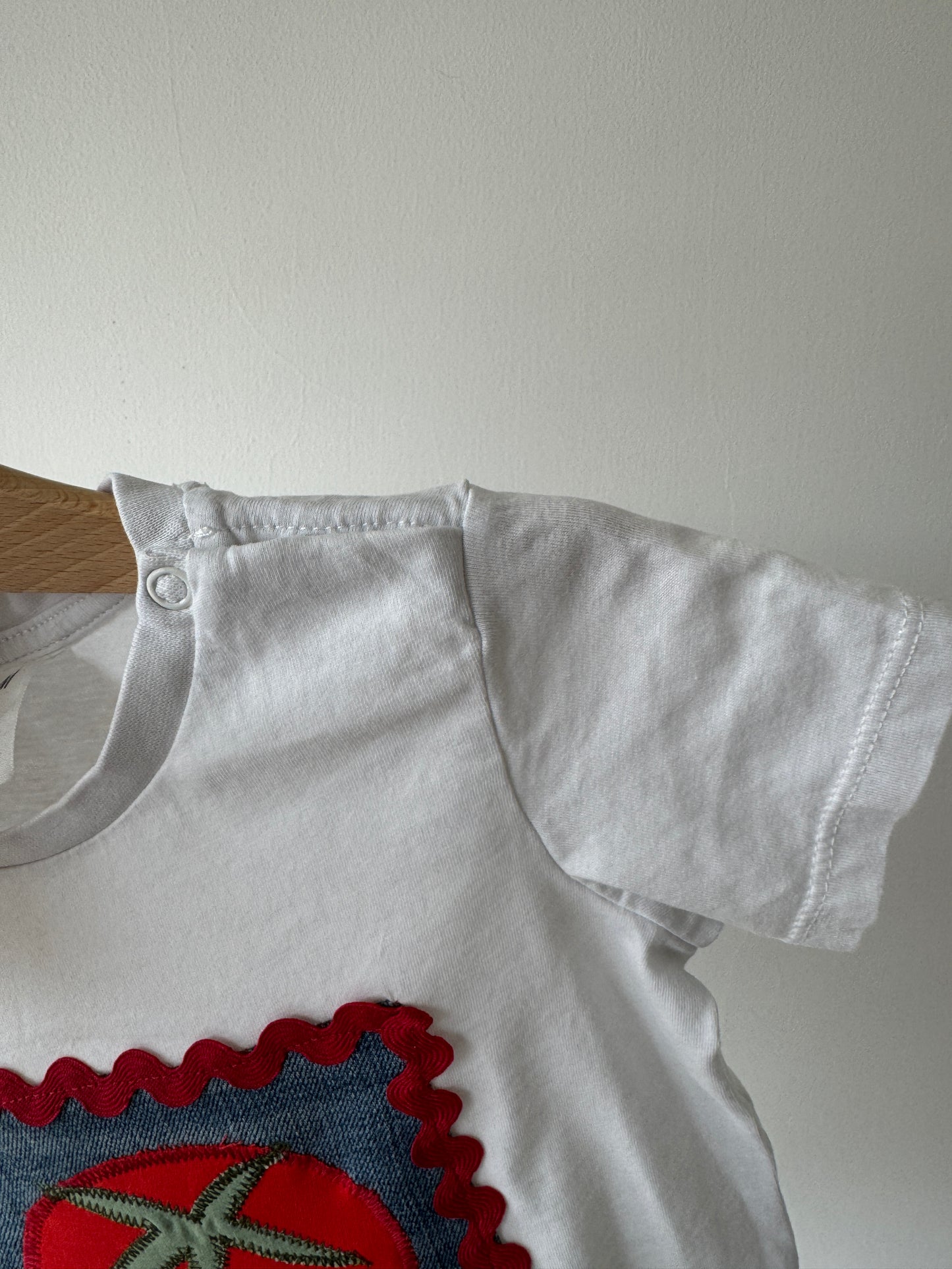 Upcycled Tomato T-shirt White 12-18 months