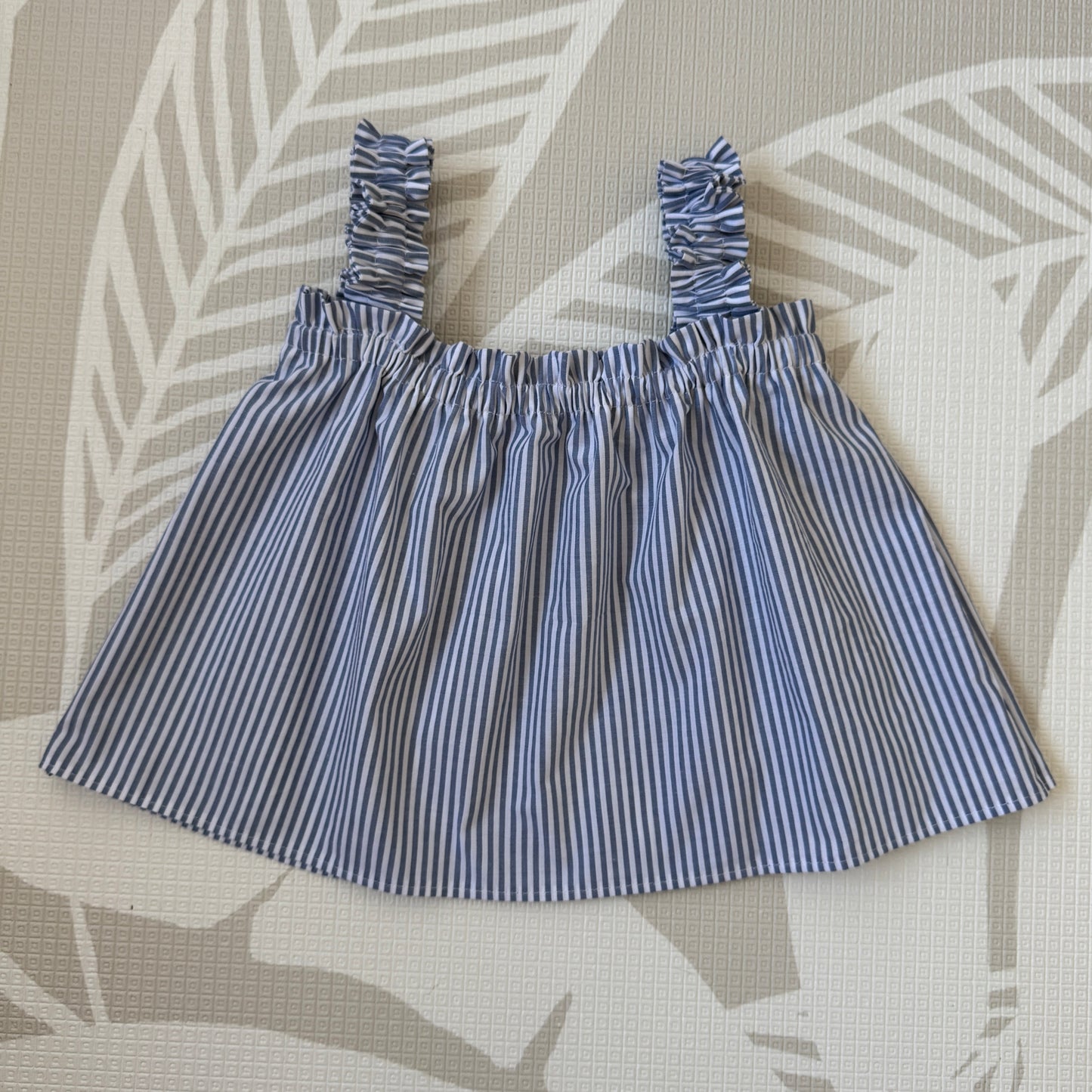 Blue Striped Ruffle Cami 2-3 years