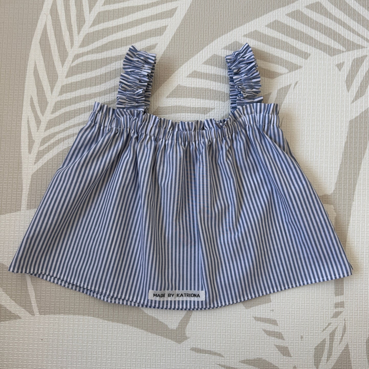 Blue Striped Ruffle Cami 2-3 years