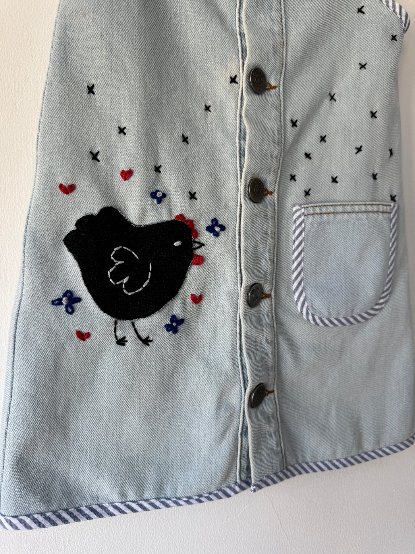 Hen appliqué denim dress 2-4 years