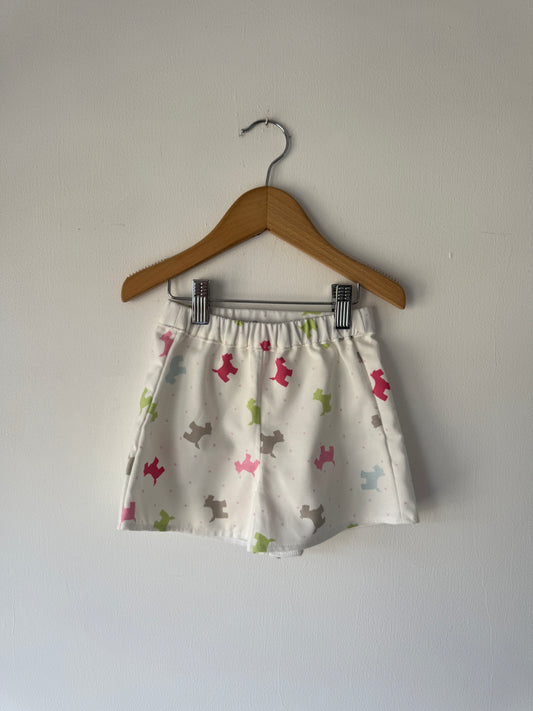 Pastel dog print shorts 2-3 years