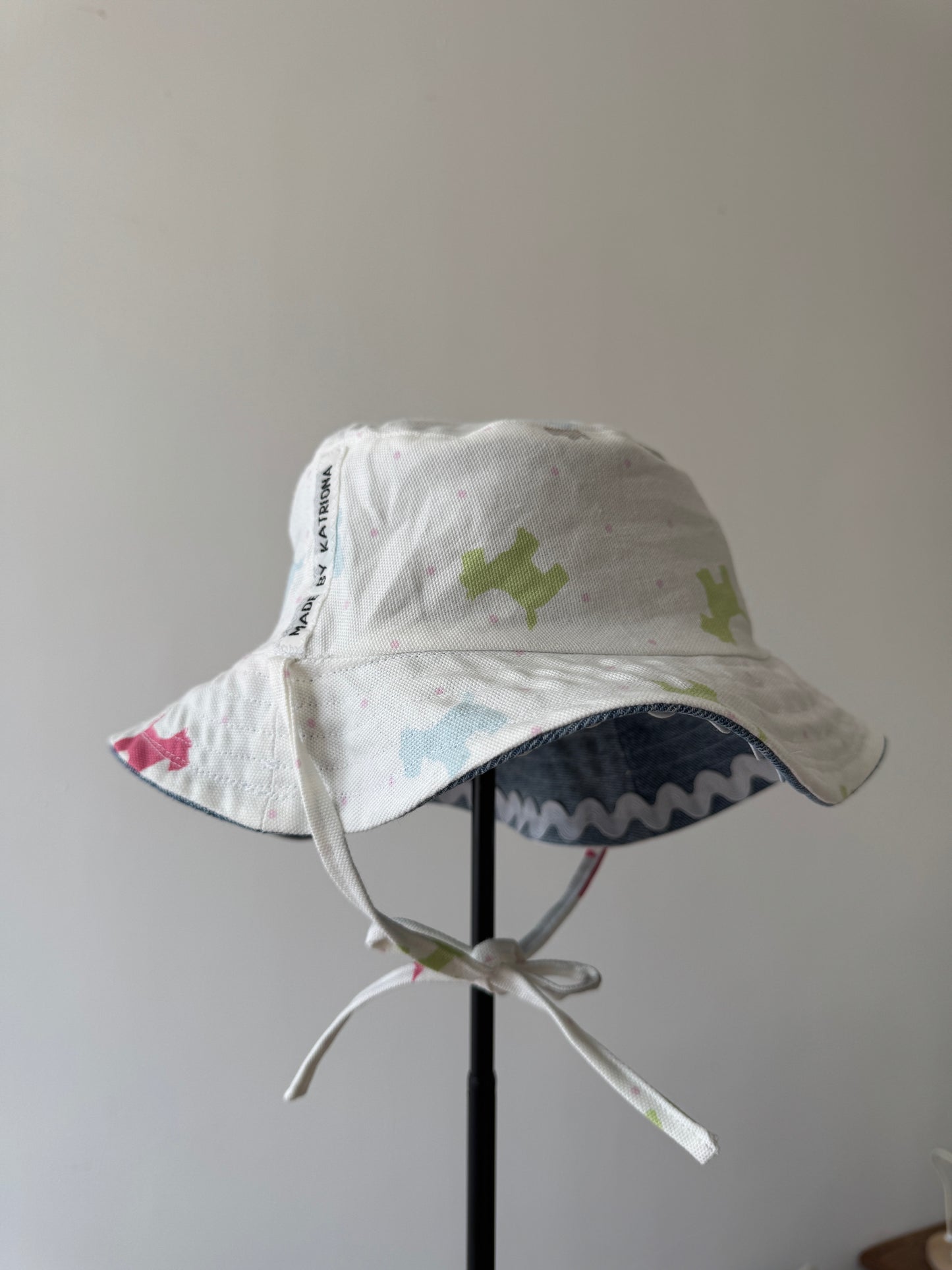 Denim & Dog Print Reversible Bucket Hat (5-10 years)